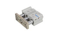 Compact 3 Shaft Double Acting Pneumatic Air Cylinder Sliding Bearing Type With Guided Rod Plate