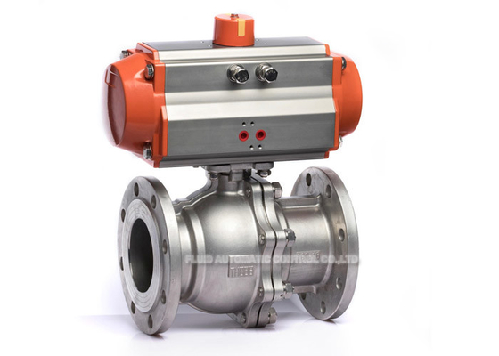 Dn15 - Dn100 2 Way Pneumatic Solenoid Valve Stainless Steel Flange Ball Valve