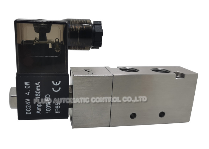 2 Positon 5 Way Pilot Operated Solenoid Valve 4V210-08 Stainless Steel For Pneumatic Directional Control