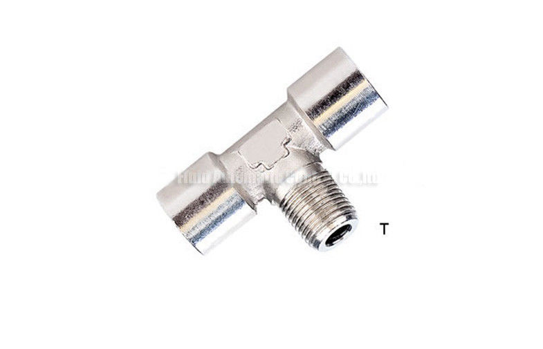 1/8&quot; - 1/2&quot; Branch Tee Pneumatic Pipe Fittings , 2.5Mpa Pipe Joint Connectors