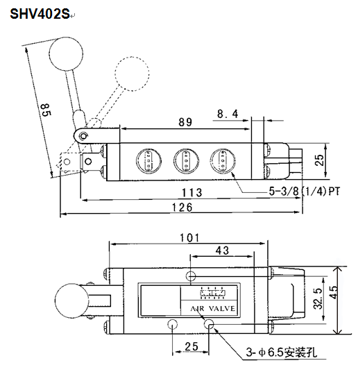 Spring Return Manual Directional Control Valve